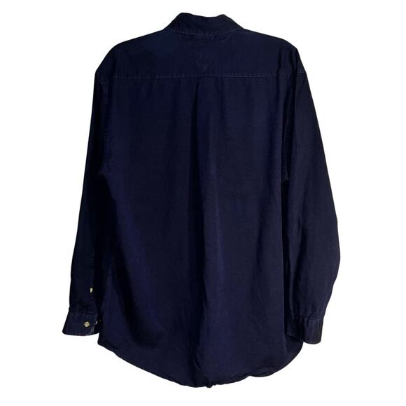 Tommy Hilfiger Navy Blue Crest Logo Button-Down Shirt Men’s Size Medium - Picture 3 of 7